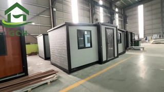10FT expandable container house |grey mental carved board