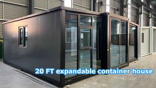 20FT expandable container house | front grass curtain wall