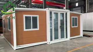 20ft expandable container house |wood grain metal carved boards