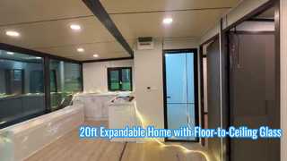 20ft Expandable Home with Floor-to-Ceiling Glass & Hurricane Proof Walls