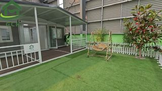 20FT peak-roof expandable container house with terrace