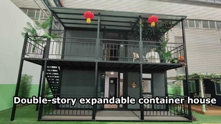 Double-story expandable container house