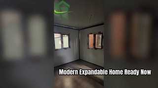 20-foot flat-roof expandable container house, with brown Great Wall panel exterior walls