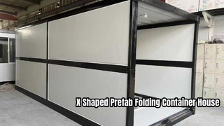 X Shaped Prefab Folding Container House Steel Outer Door 